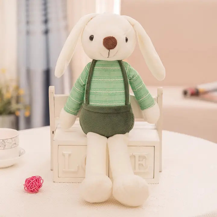 16" Plush Bunny With Overalls