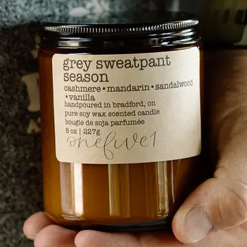 Grey Sweatpants Season Candle