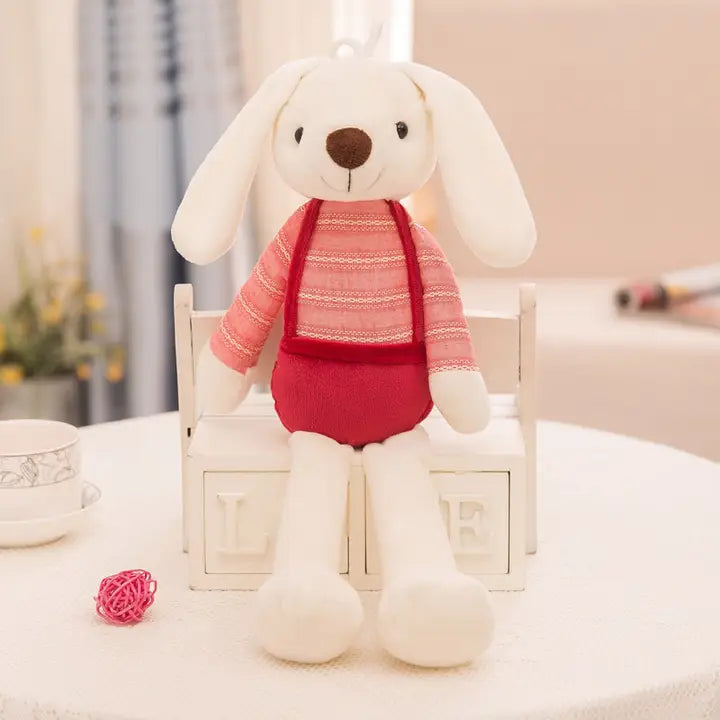 16" Plush Bunny With Overalls
